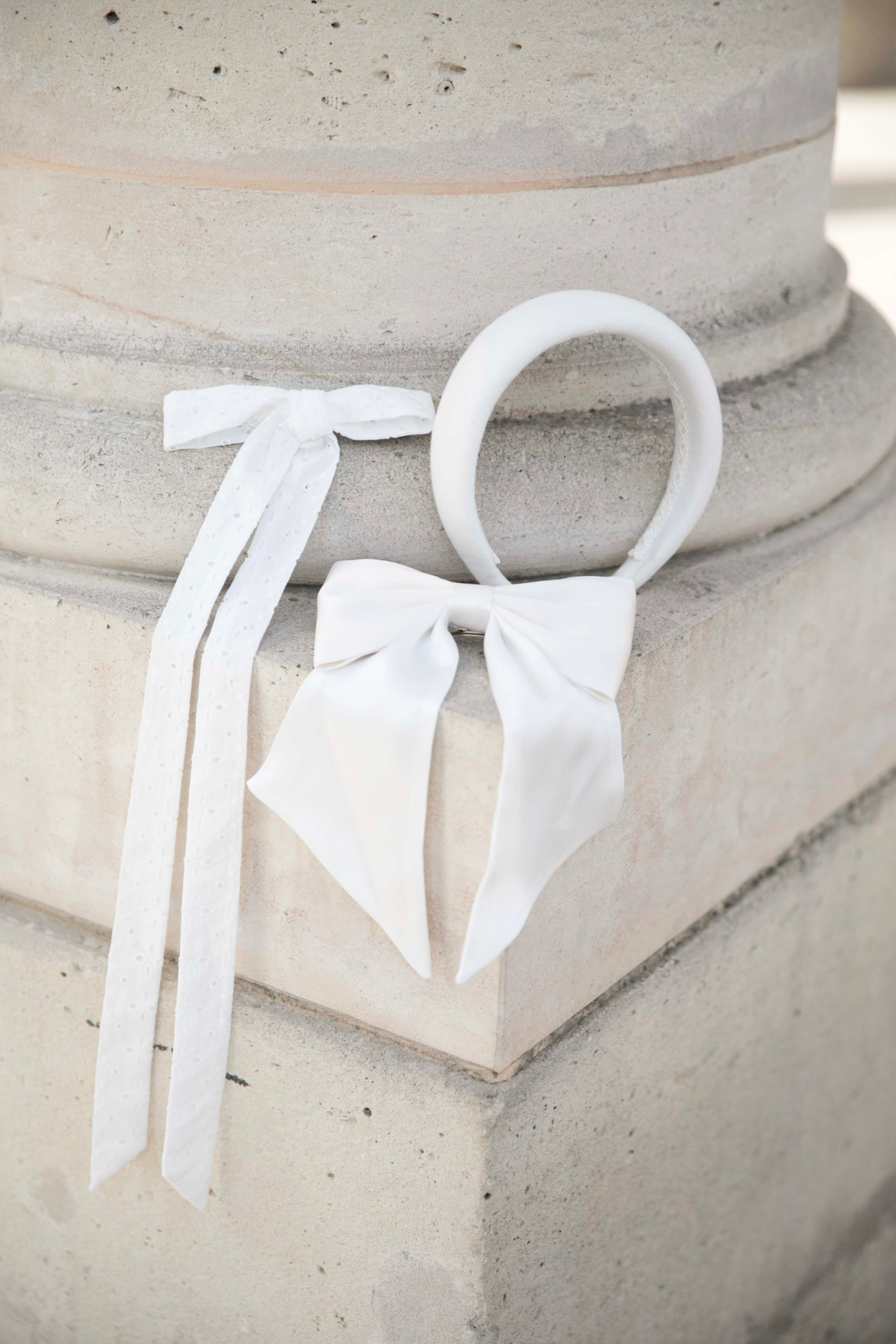 Charlotte bow White silk
