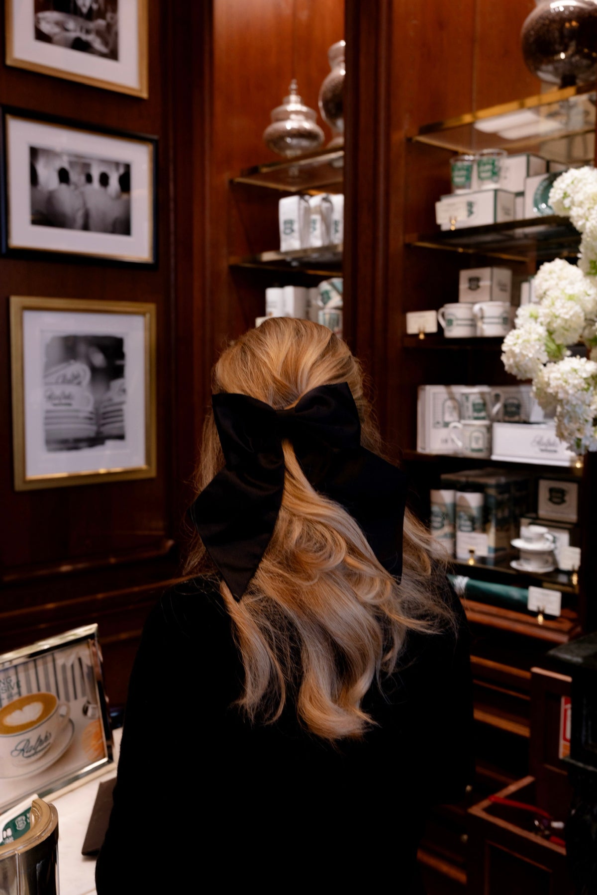Charlotte bow black silk